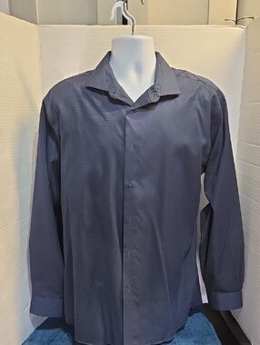 Kenneth Cole Dark Navy Long-Sleeve Dress Shirt
